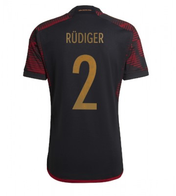 Tyskland Antonio Rudiger #2 Bortatröja VM 2022 Korta ärmar